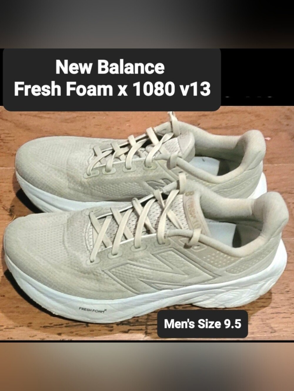 💙 New Balance Fresh Foam X 1080 v13 - Light Beige - Men's Size 9.5